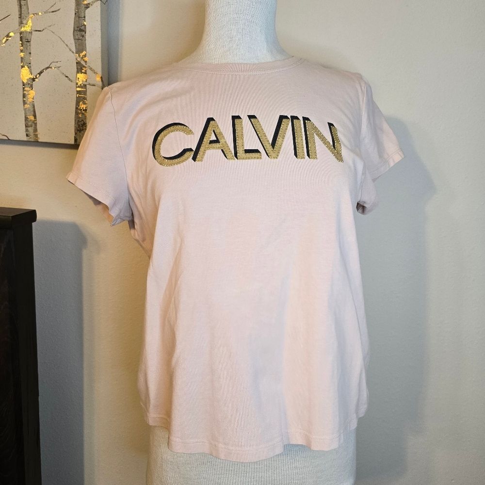 Calvin Klein Light Pink Tee with Gold Logo